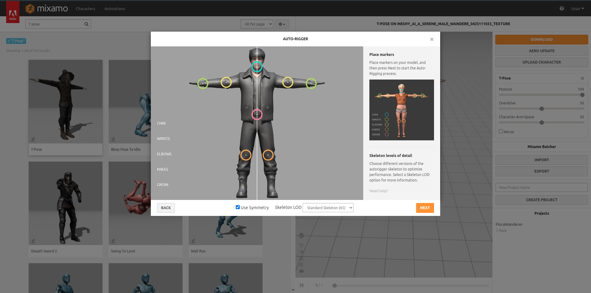 Mapping bones in Mixamo