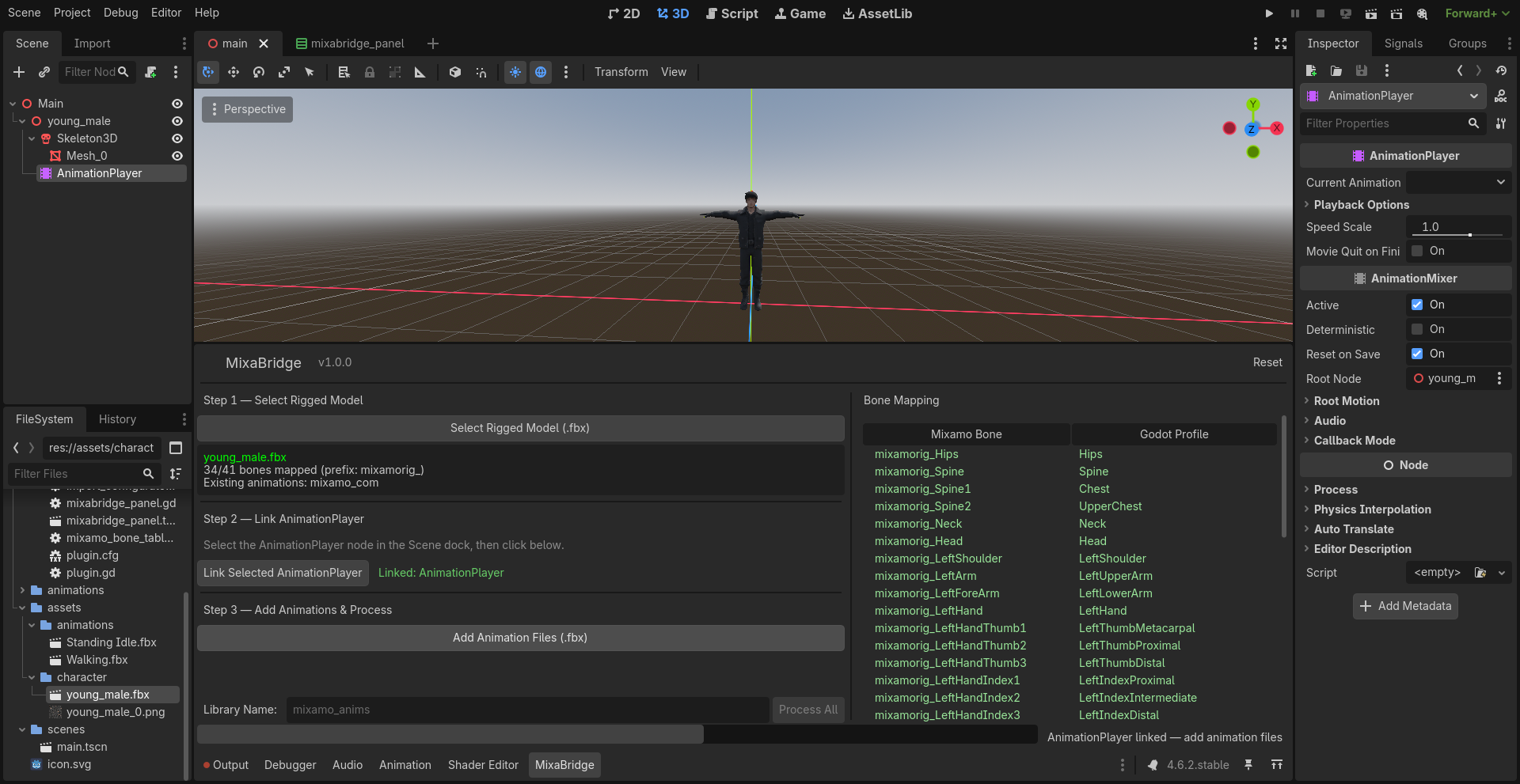 Step 2 complete with bone mapping