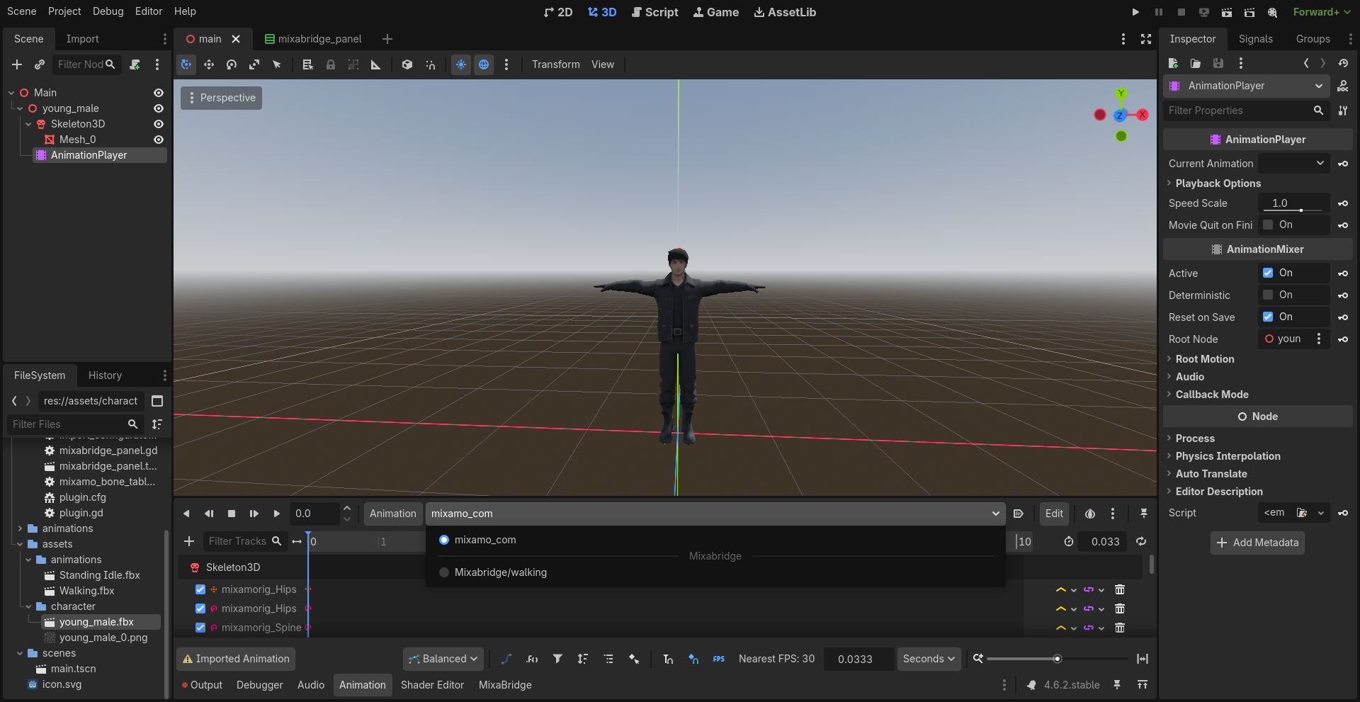 Animation library with imported animations